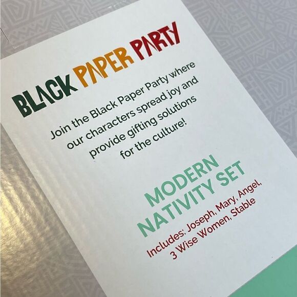 Black Paper Party Modern Nativity Set New - Picture 3 of 3